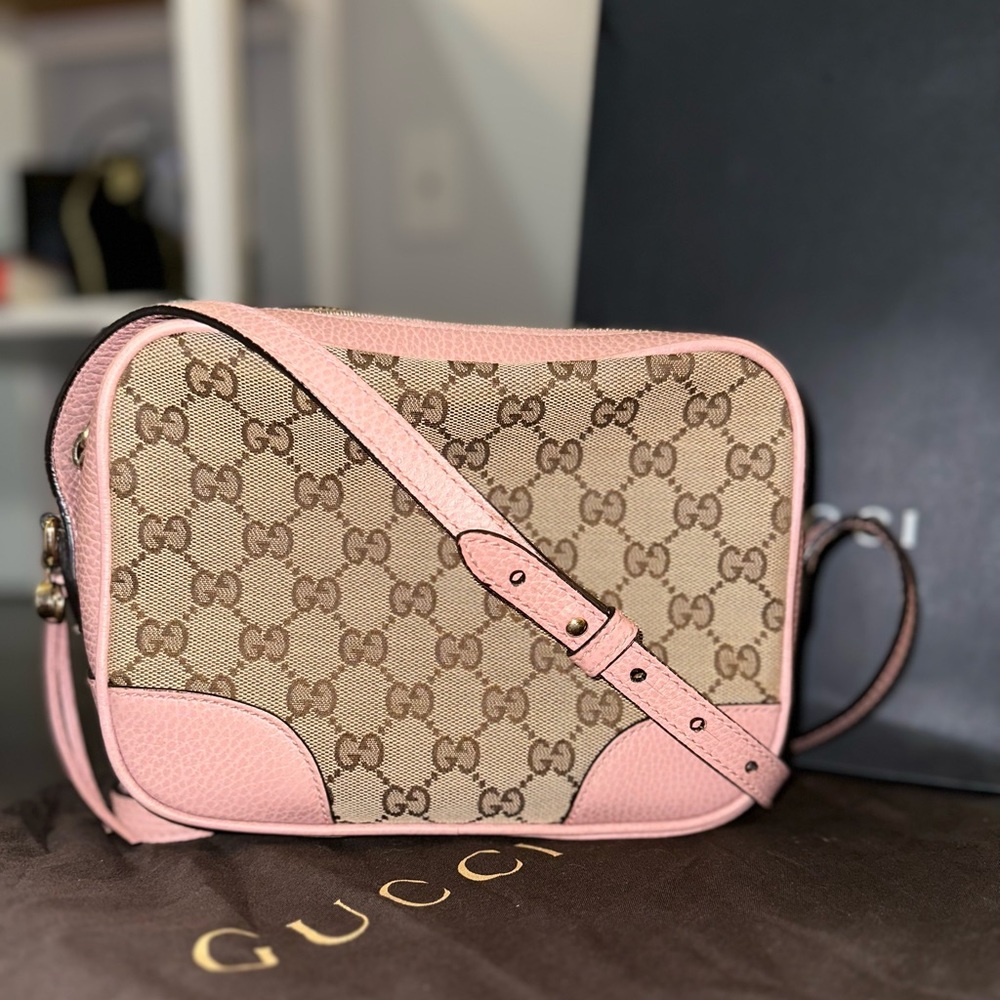 Gucci Pink GG Canvas Bree Crossbody